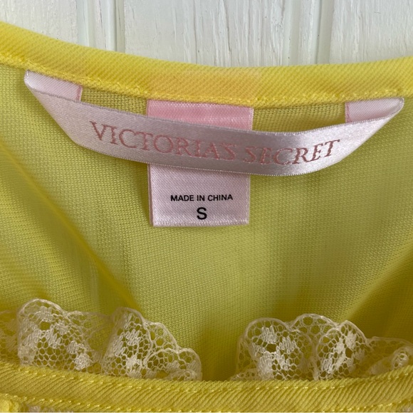 Vintage Y2K Victoria's Secret Babydoll Nightie Slip Chemise Top Yellow Small - Picture 8 of 13